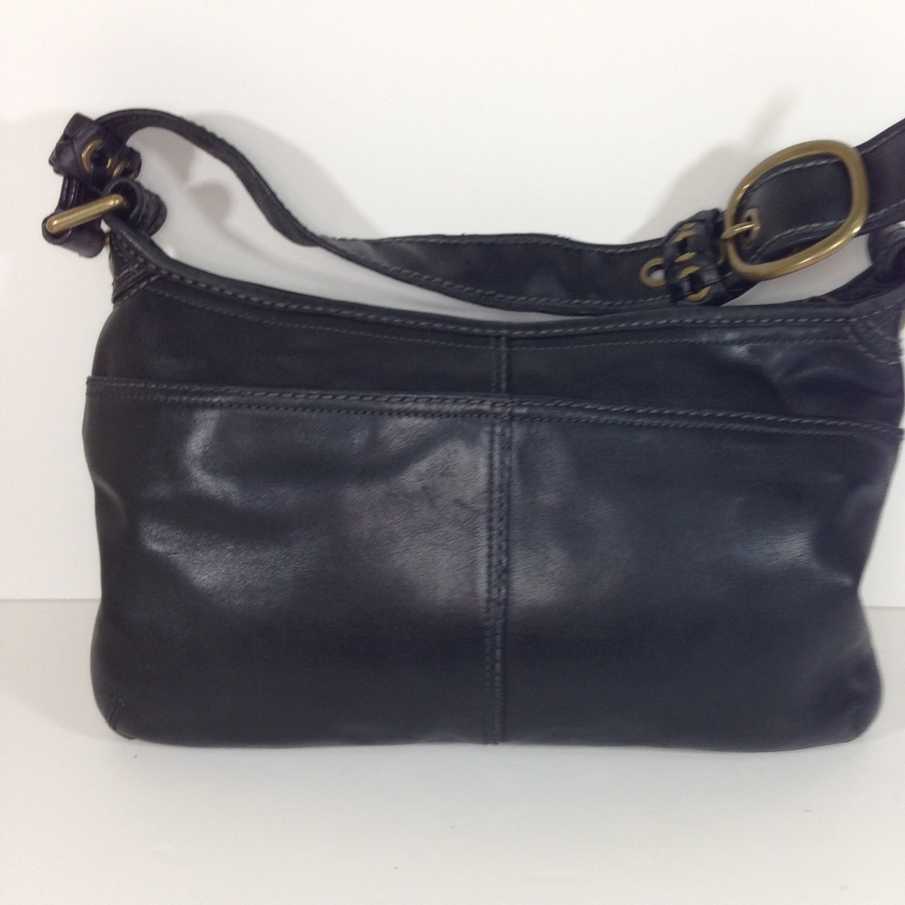 Coach Black Leather Bleeker Tattersail Hobo Bag